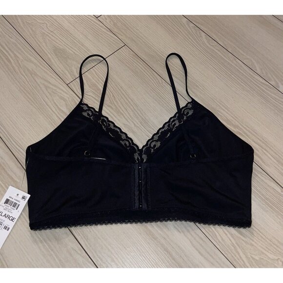 INC International Concepts Womens Lace Trim Bralette Bra WF XXL 2XLarge Black - Picture 4 of 6